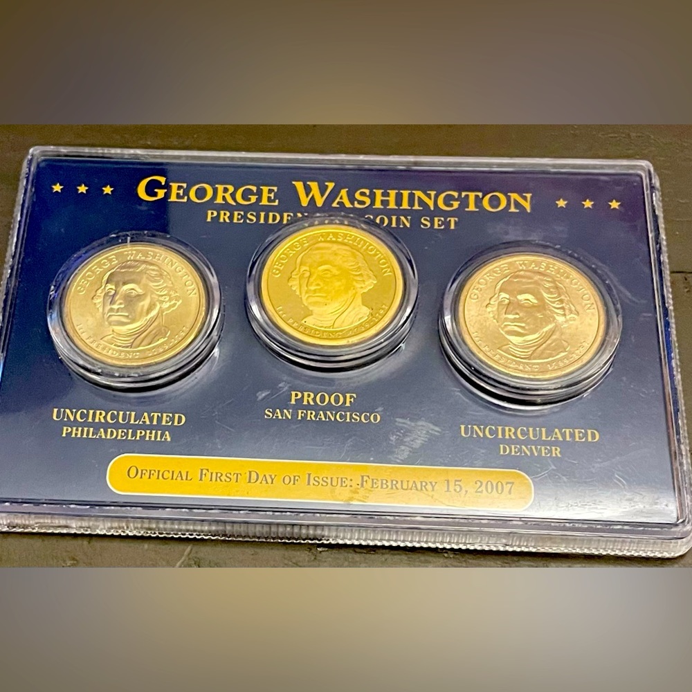 Bradford Gold Plated Presidential Dollar Coins Uncirculated Brand New